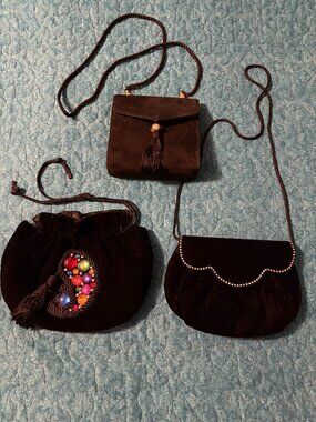 Lot of 3 Evening Black Crossbody Bags